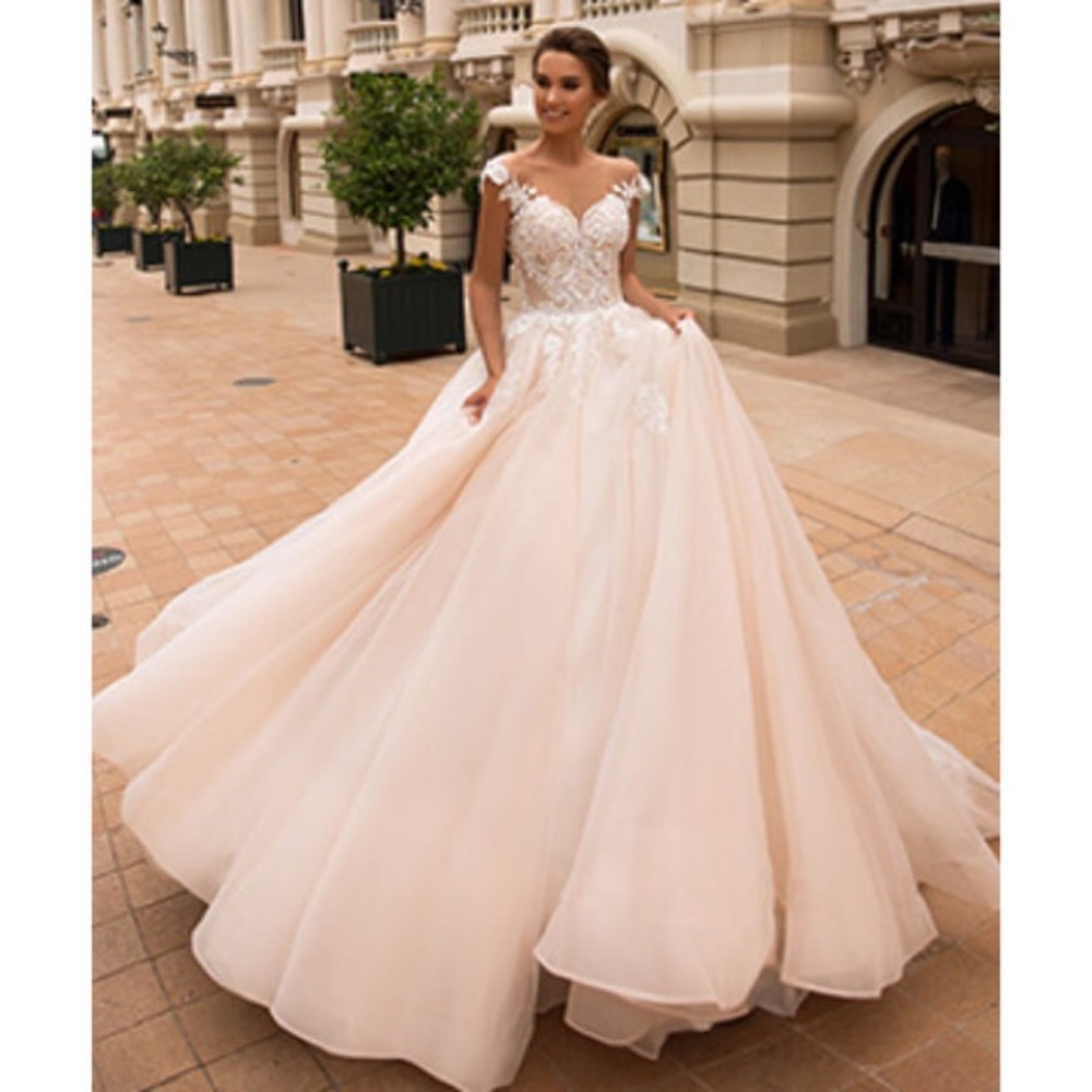 Viero Bridal “Audree” Custom Wedding Dress with Lace Detail
